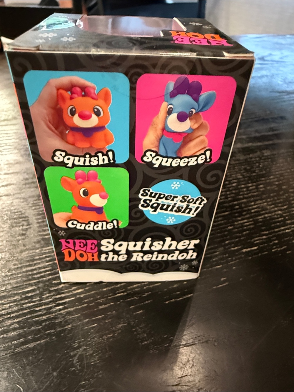 Nee Doh Squisher the Reindoh - Orange Plush Fidget Toy - Picture 3 of 4
